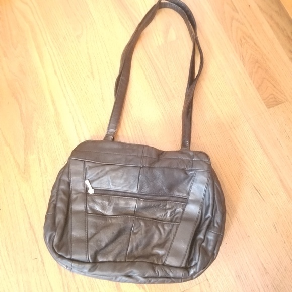 Genuine Leather Multiple Compartments Handbag Pocket Book Shoulder Bag - Picture 4 of 7